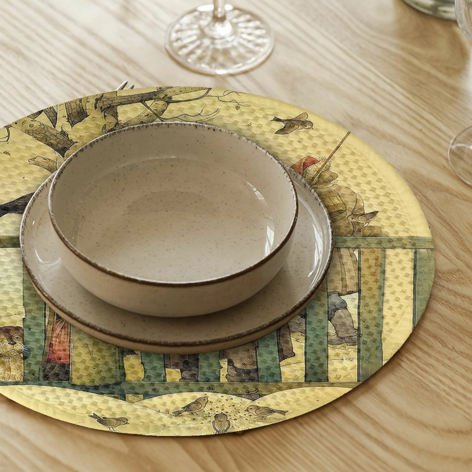 Ndamëse tavoline Hermia Concept, shumëngjyrëshe, 4 copë, 37cm