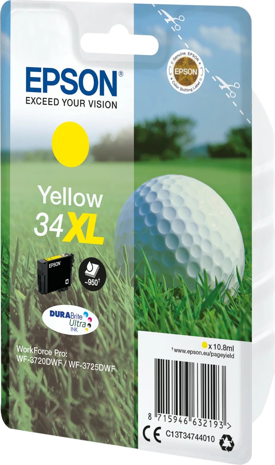 Toner Epson 34XL yellow, për WorkForce Pro WF-3720DWF/WF-3725DWF, XL