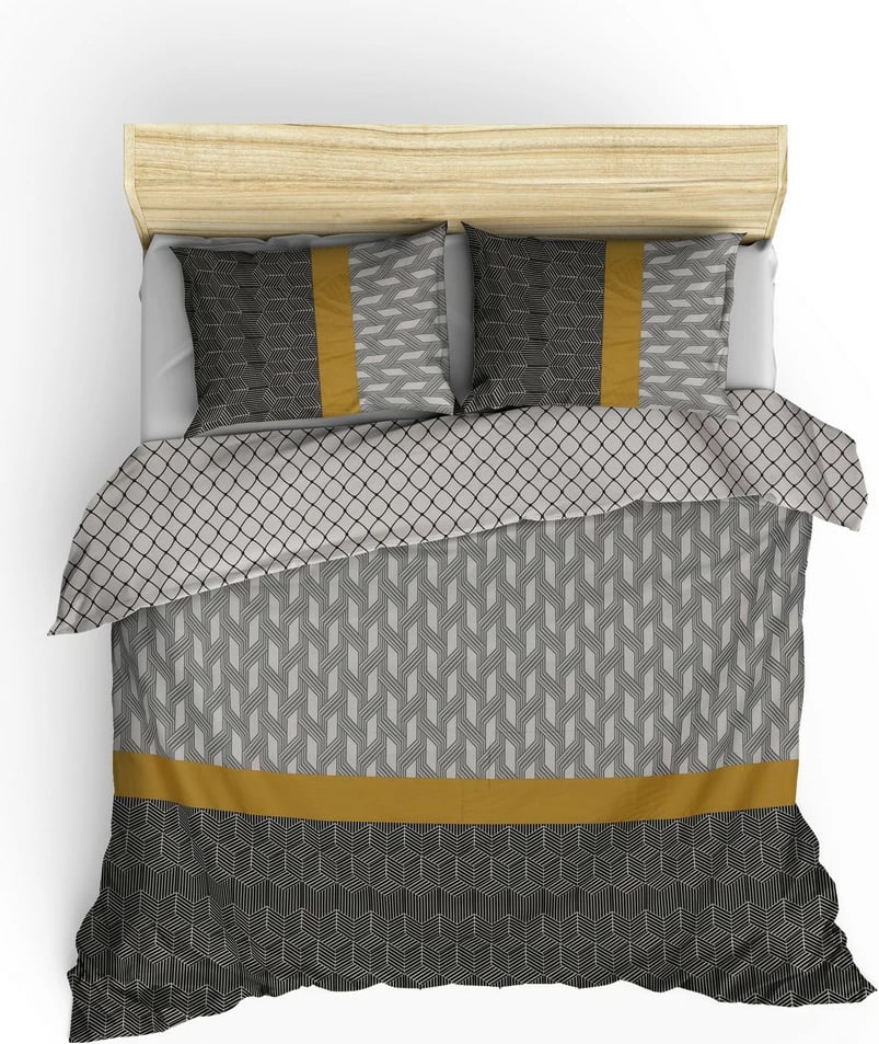 Set mbulesë për jorgan dopio satin Veneto, ngjyrë zezë, bardhë, portokalli Set mbulesë për jorgan dopio satin Veneto, ngjyrë zezë, bardhë, portokalli