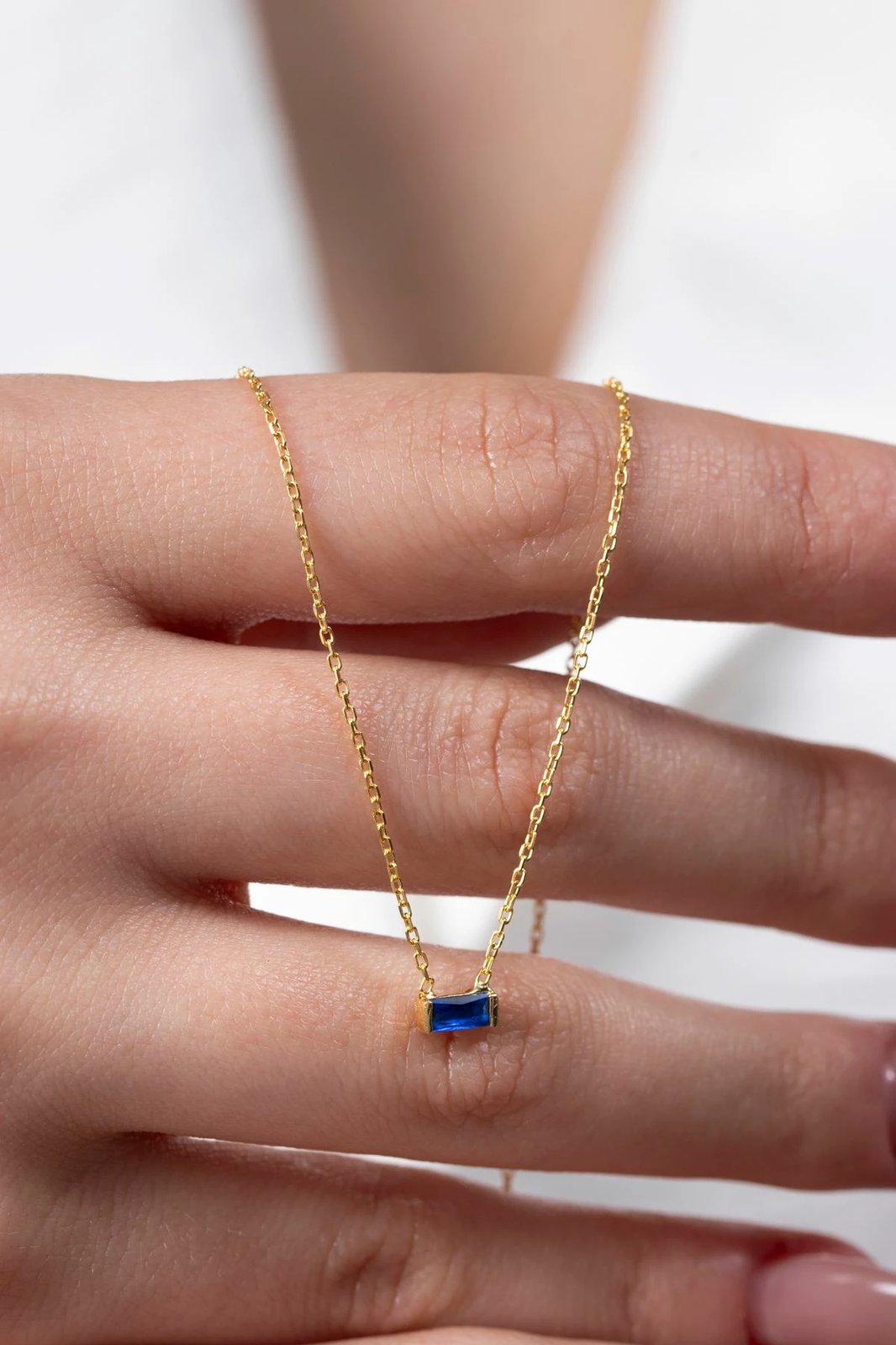 Qafore argjendi me gurë navy blue, Elika Silver, TFNY65236