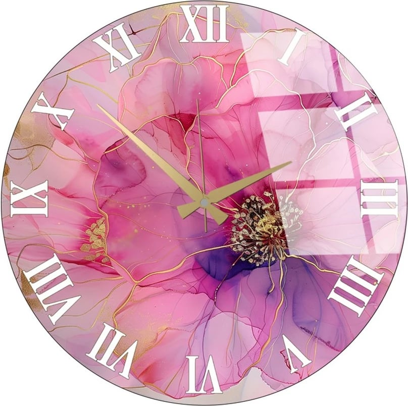 Orë muri dekorative prej xhami, shumëngjyrëshe, Wallity Huhu339, 40x40cm