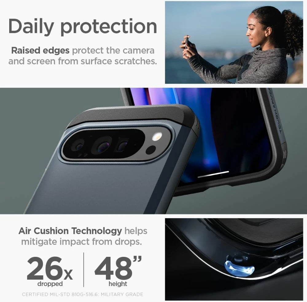 Mbështjellës Spigen Tough Armor për Google Pixel 9 Pro XL, graphite