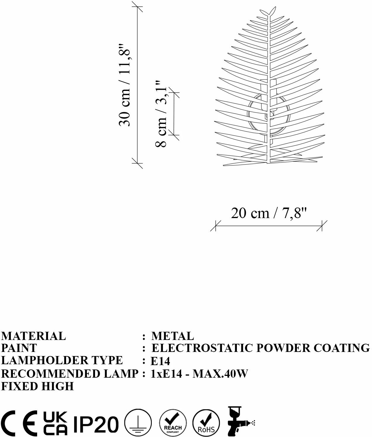 Llambë muri Opviq, Leaf - 15323, ngjyrë e bardhë Llambë muri Opviq, Leaf - 15323, ngjyrë e bardhë
