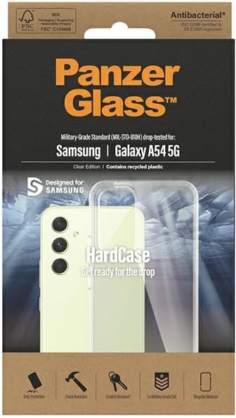 Mbështjellës PanzerGlass HardCase antibakterial, për Samsung Galaxy A54 5G, transparent