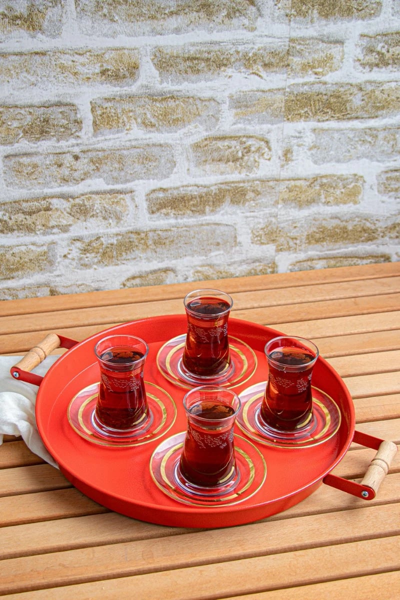 Set tabakash të kuqe, 4 copë, Hermia Concept, M0259 - KR Set tabakash të kuqe, 4 copë, Hermia Concept, M0259 - KR