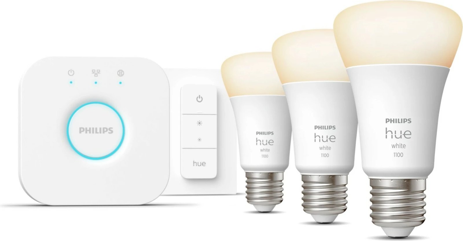 Llampa e mençur Philips Hue White Starter kit, 3 E27, Bluetooth/Zigbee, e bardhë