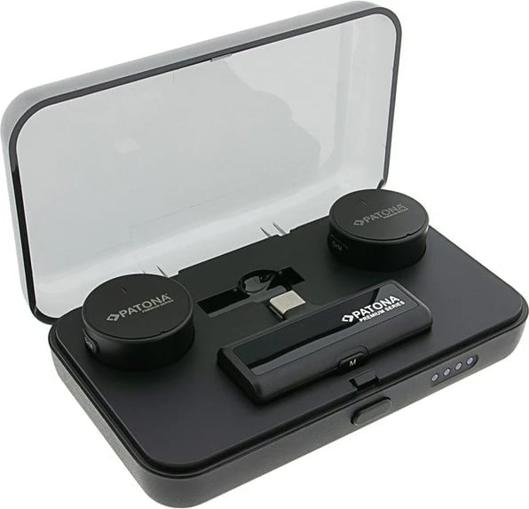 Set mikrofon lavalier PATONA PTS-I91S me kuti karikimi, i zi