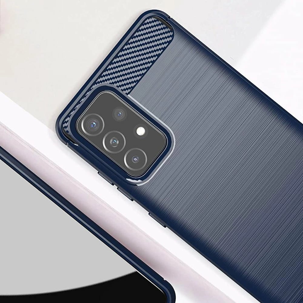 Mbështjellës Hurtel Carbon Case për Samsung Galaxy A72 4G, TPU, Blu