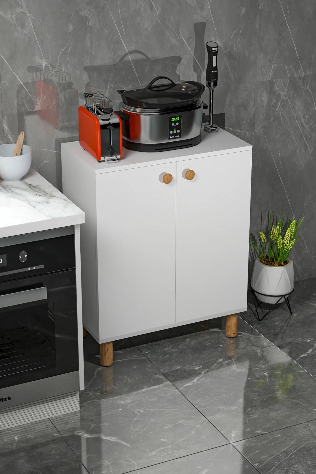 Dollap multifunksional Skye Decor, Toriva W, ngjyrë Atlantic Pine dhe e bardhë