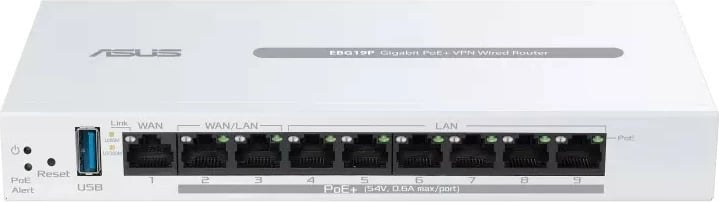 Router Asus ExpertWiFi EBG19P, 9 porta, PoE+, VPN, Bardhë