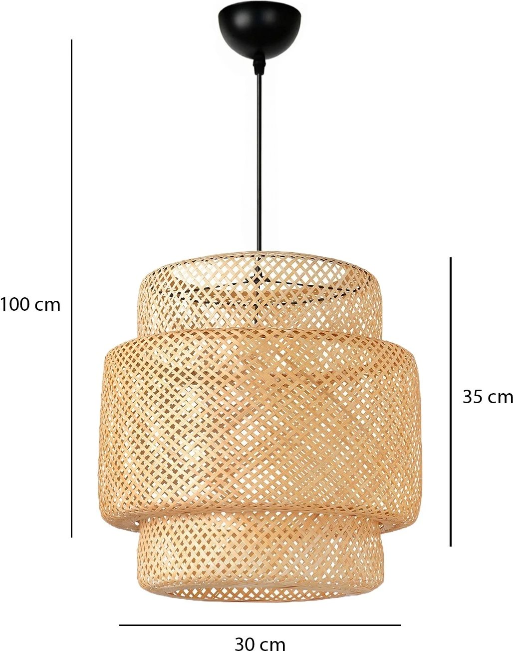 Llambë tavani Opviq, bambu, AYD-3564, bezhë dhe e zezë