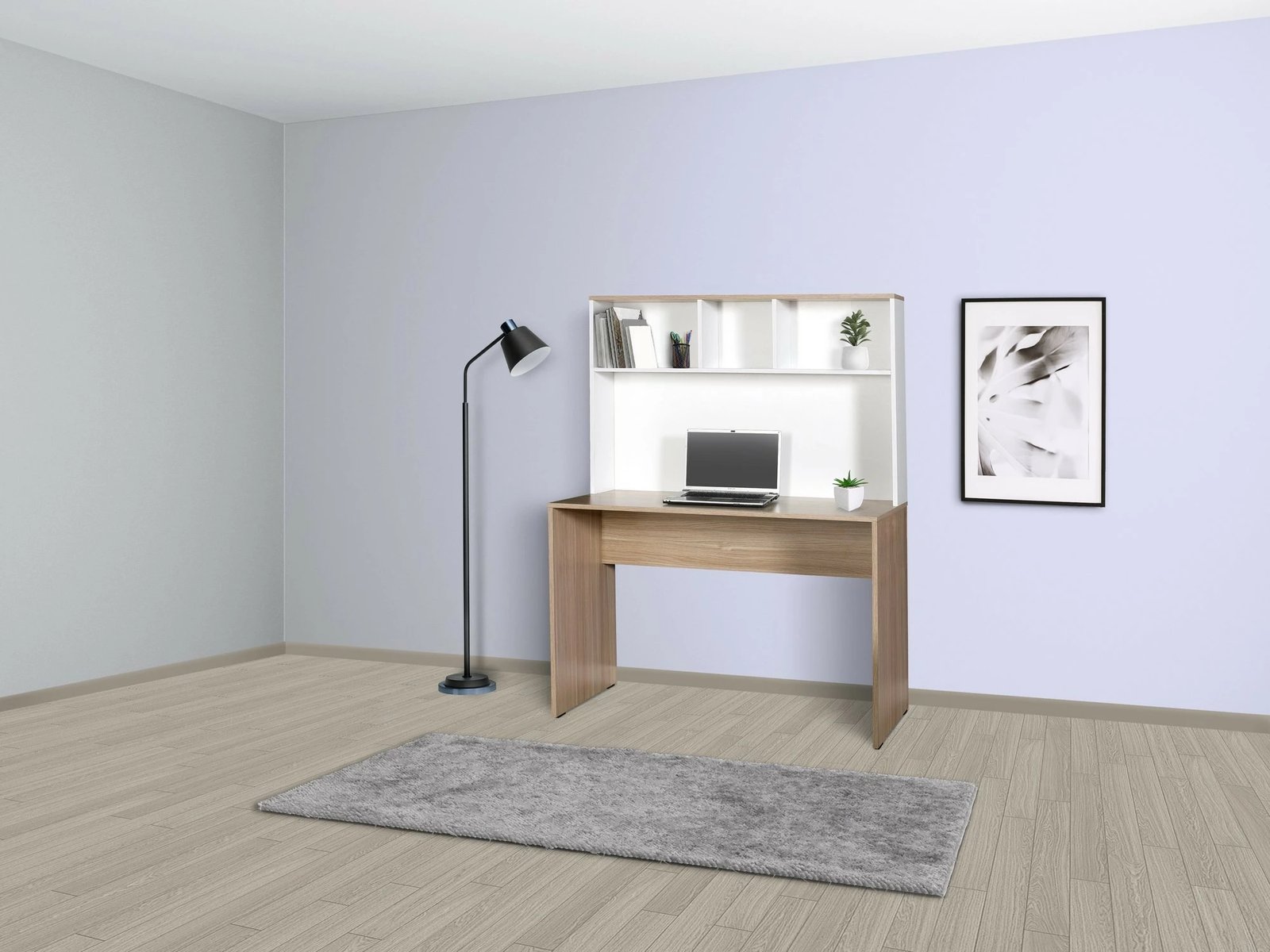 Tavolinë studimi Hanah Home, Cmu-830-Mb-1, ngjyrë lis dhe e bardhë
