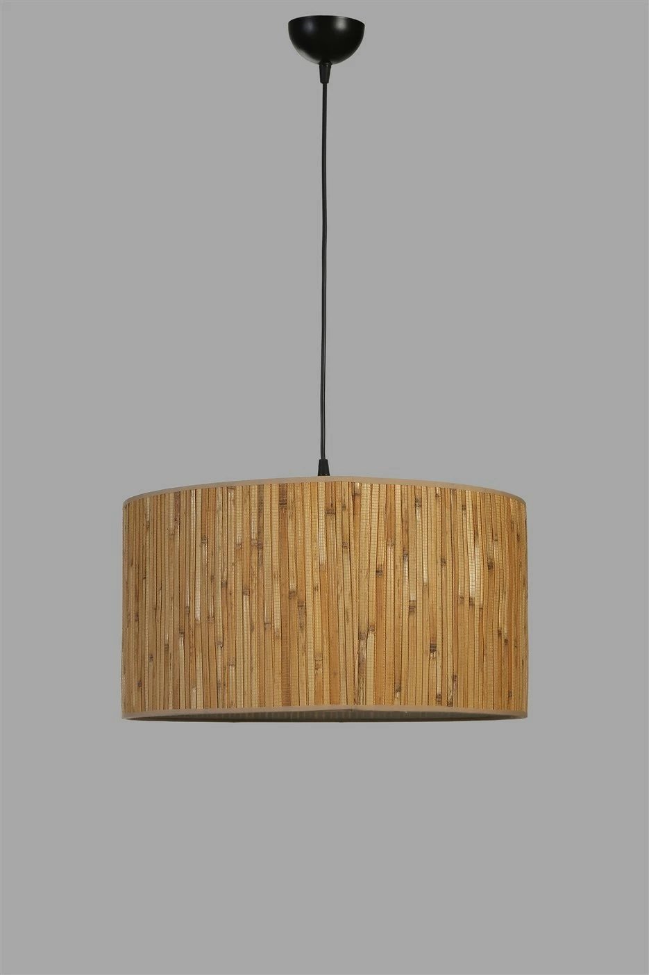 Llambë tavani Opviq, bambu dhe e zezë, 45x70cm