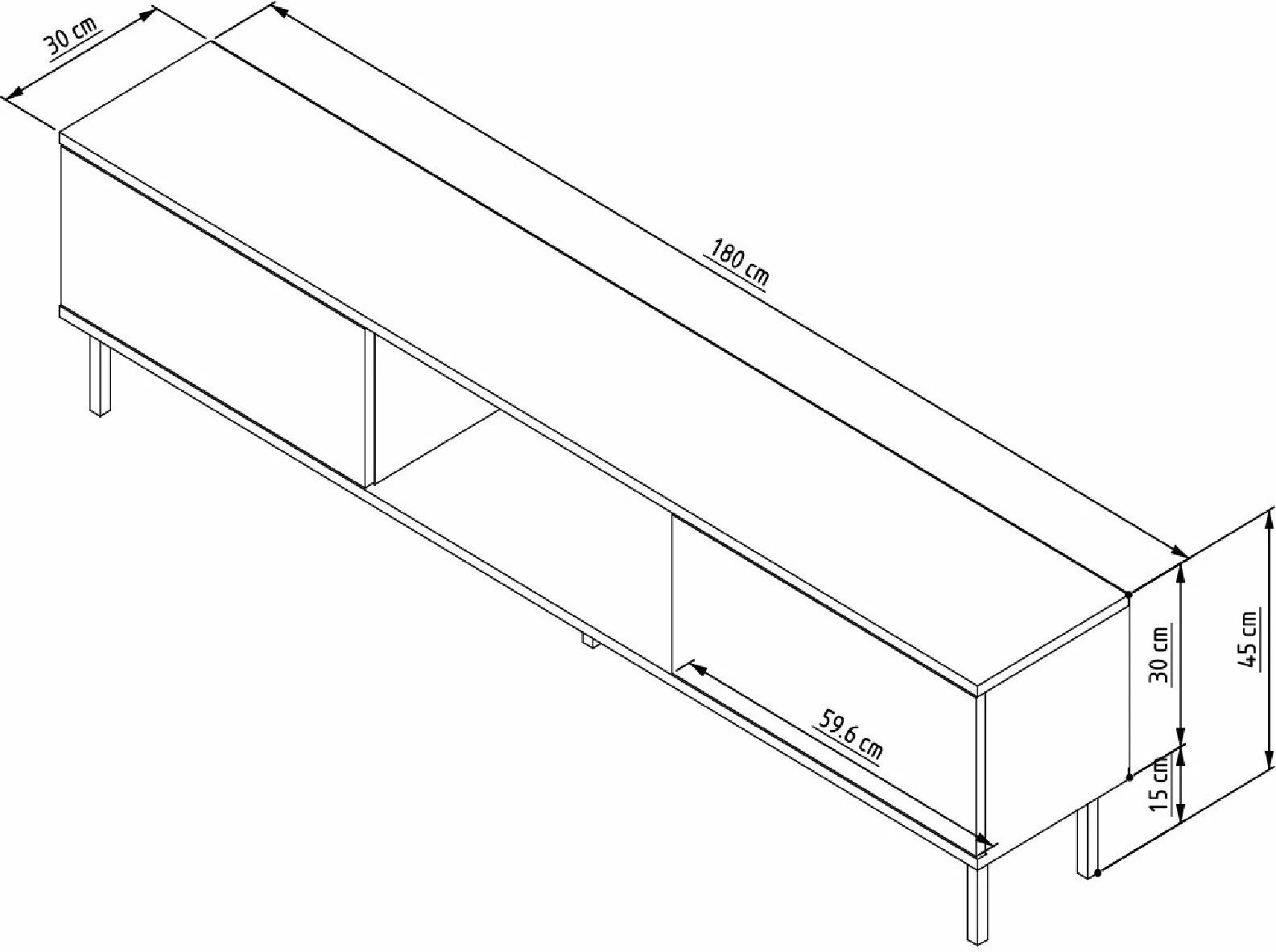 Komodë TV Skye Decor, ngjyrë antracit, 180x45x30cm