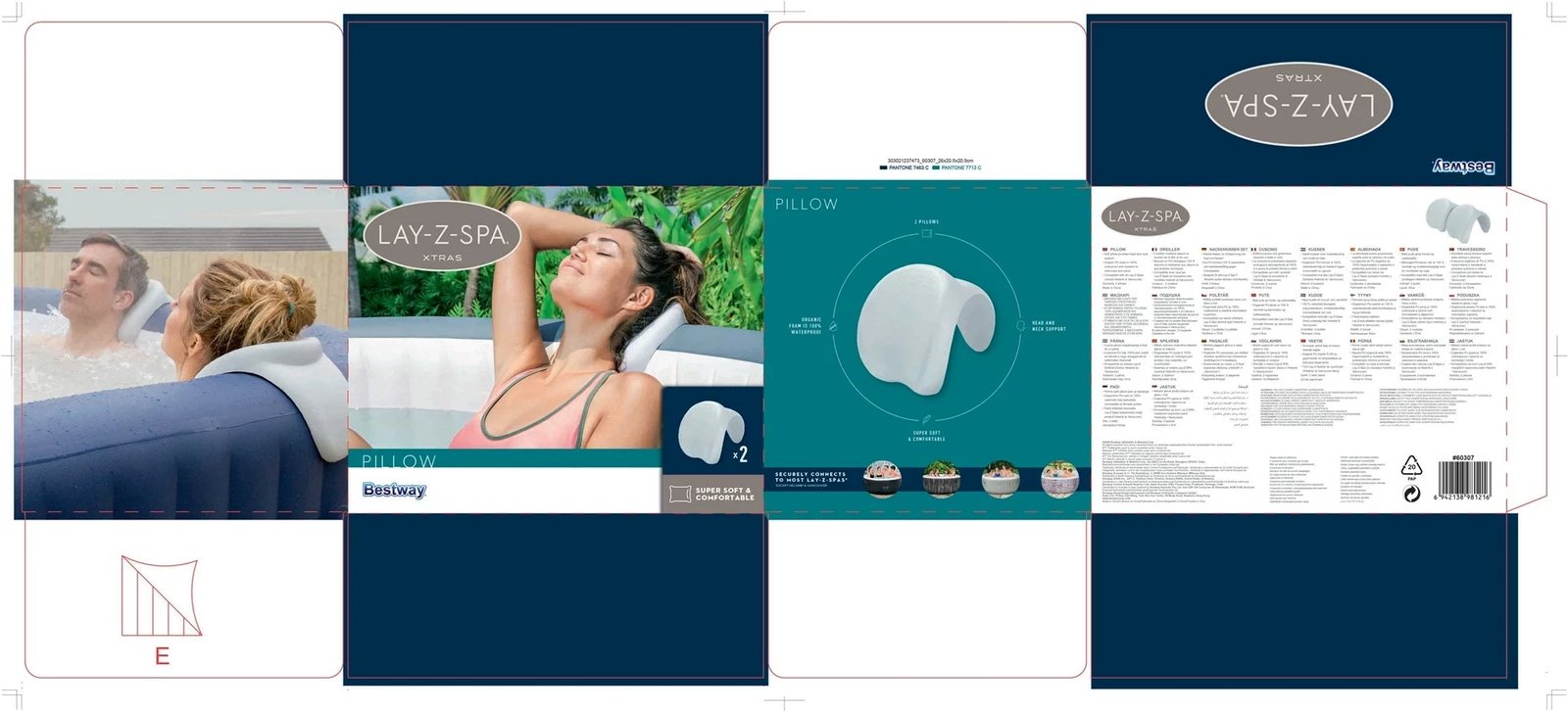 Jastëk për Jacuzzi Bestway Lay-Z-Spa, 2 copë, Gri