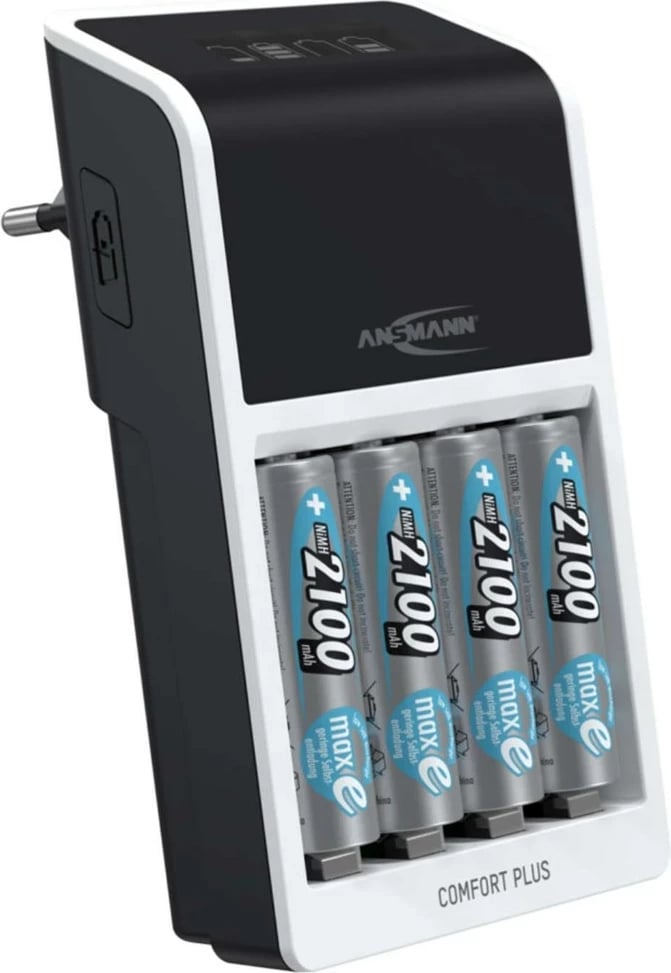 Karikues baterish ANSMANN Comfort Plus me 4 bateri AA 2100 mAh, i zi