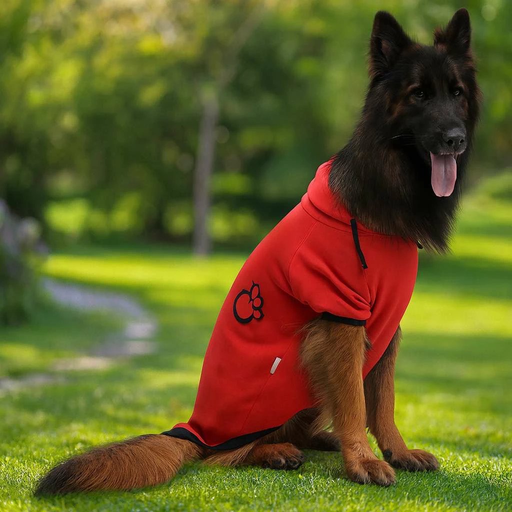 Bluzë me kapuç për qen, ngjyrë e kuqe, Paws & Whiskers, Kırmızıpatisweat, 4XL