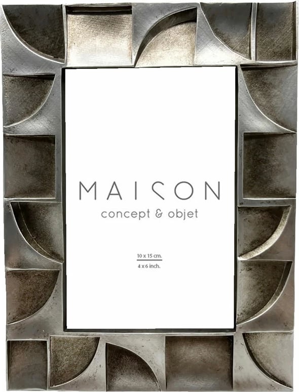 Kornizë Loen, polirezine, ngjyrë argjendi, xham, 16x2x21 cm