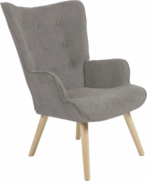 Karrige Fluffy, material stof, ngjyrë gri-dru natyral, 75x69x96cm