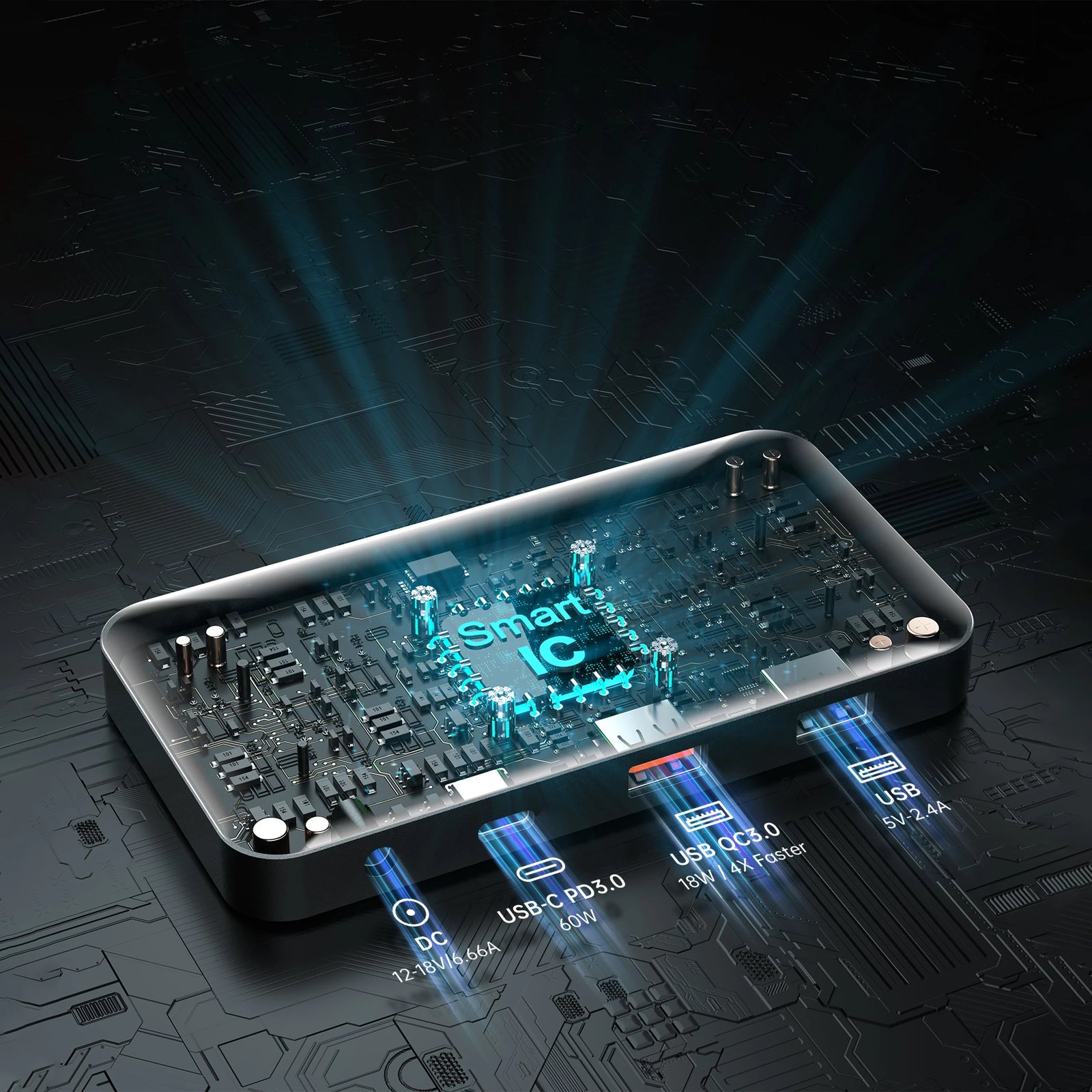 Karikues diellor portativ Choetech SC008, 120W, 4 porta, i zi