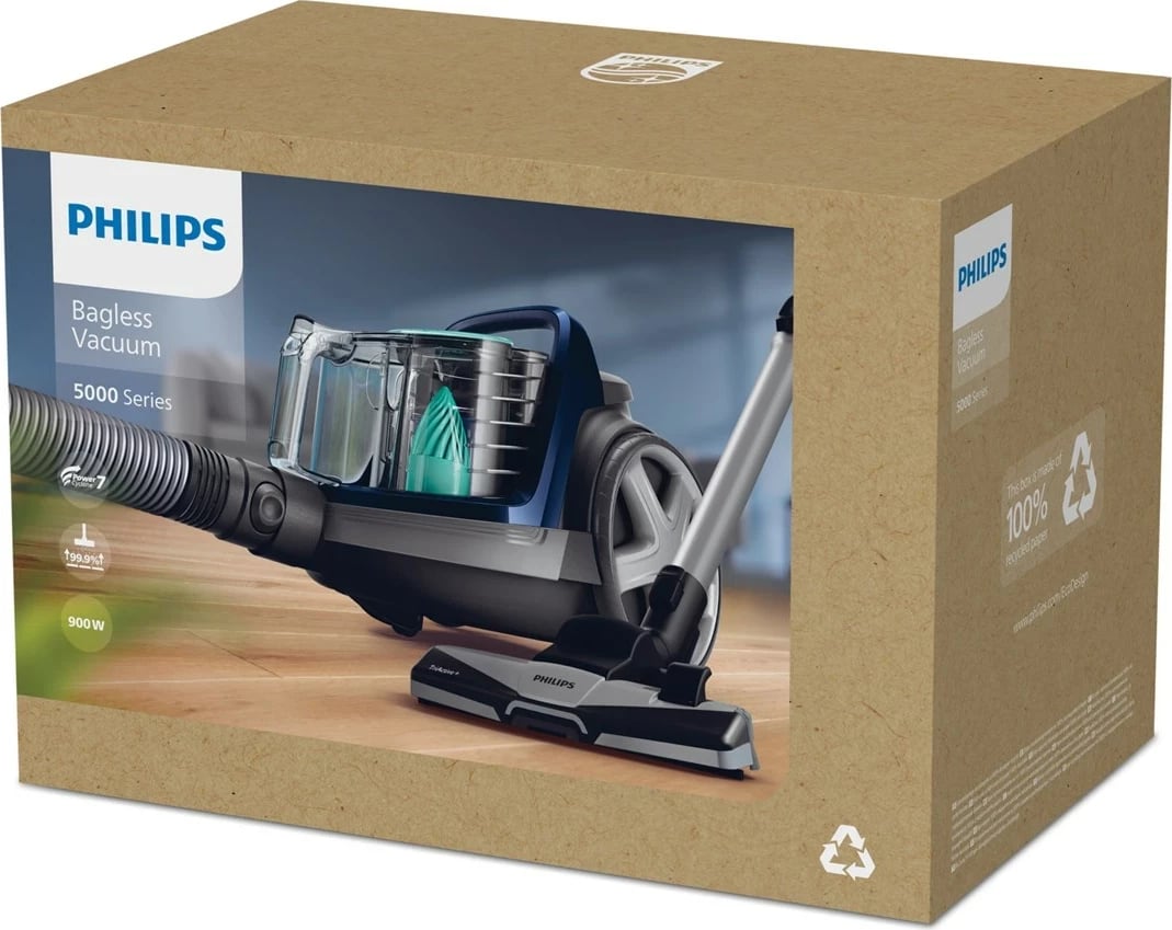 Fshesë elektrike cilindrike Philips FC9556/09, pa qese, 1.5L, Blu
