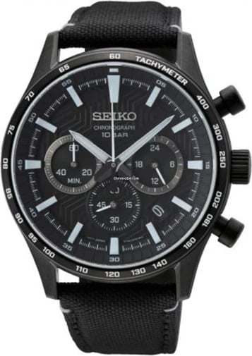 Orë dore për meshkuj SEIKO SSB417P1, e zezë