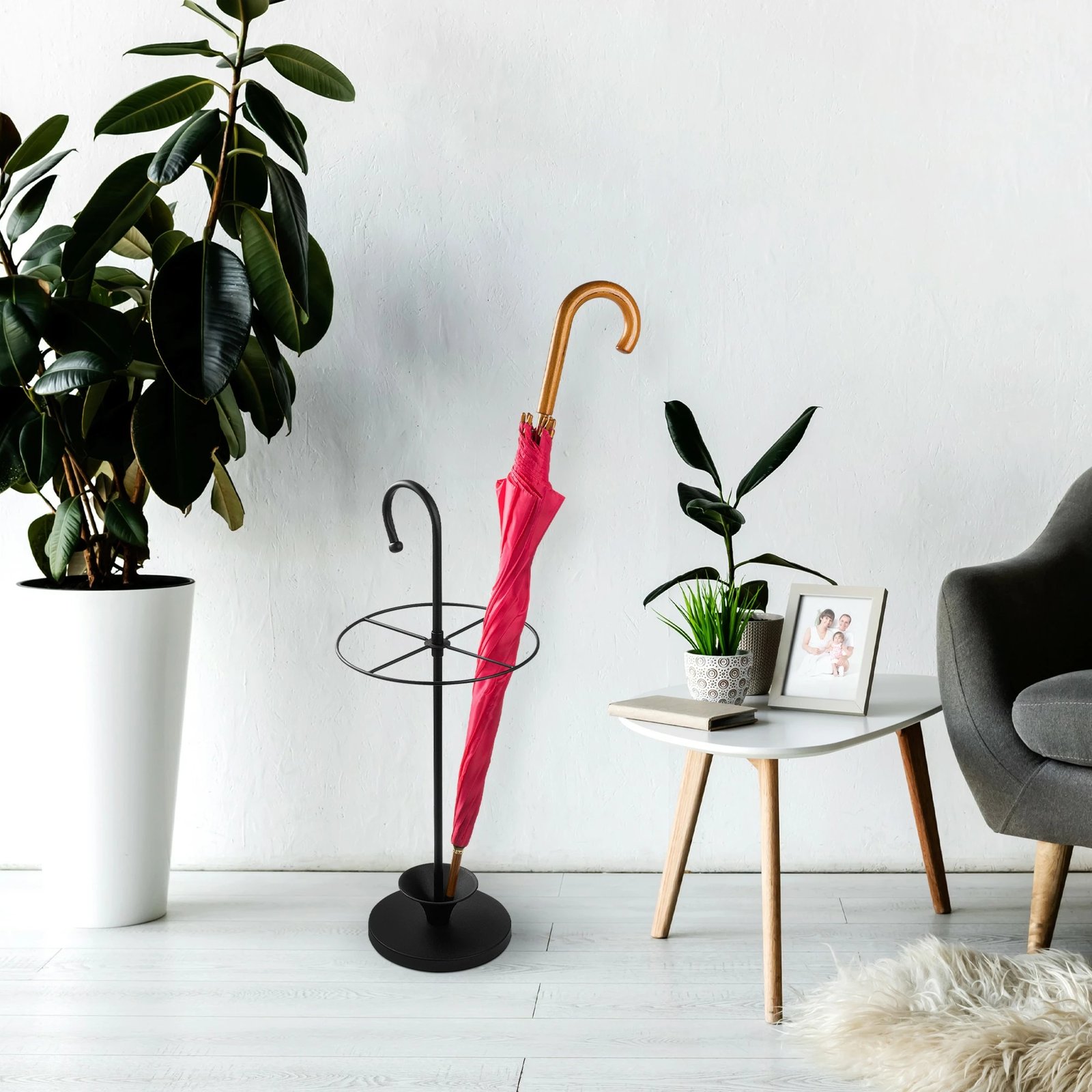 Stendë për çadra, Evila Originals, e zezë, 27x27x65cm