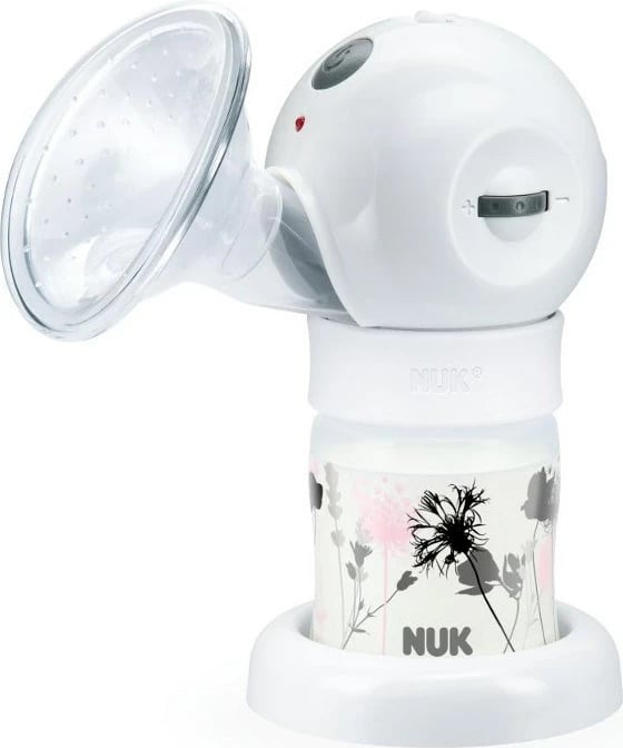 Pompë gjiri elektrike, NUK, LUNA, ritëm 2‑faza, rregullim i thithjes, kompatibile me shishet First Choice, transparente