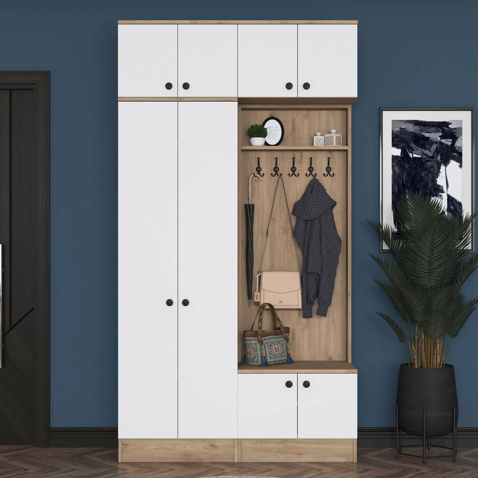 Stendë korridori Skye Decor, ngjyrë arrë dhe e bardhë, EA145 - 3840