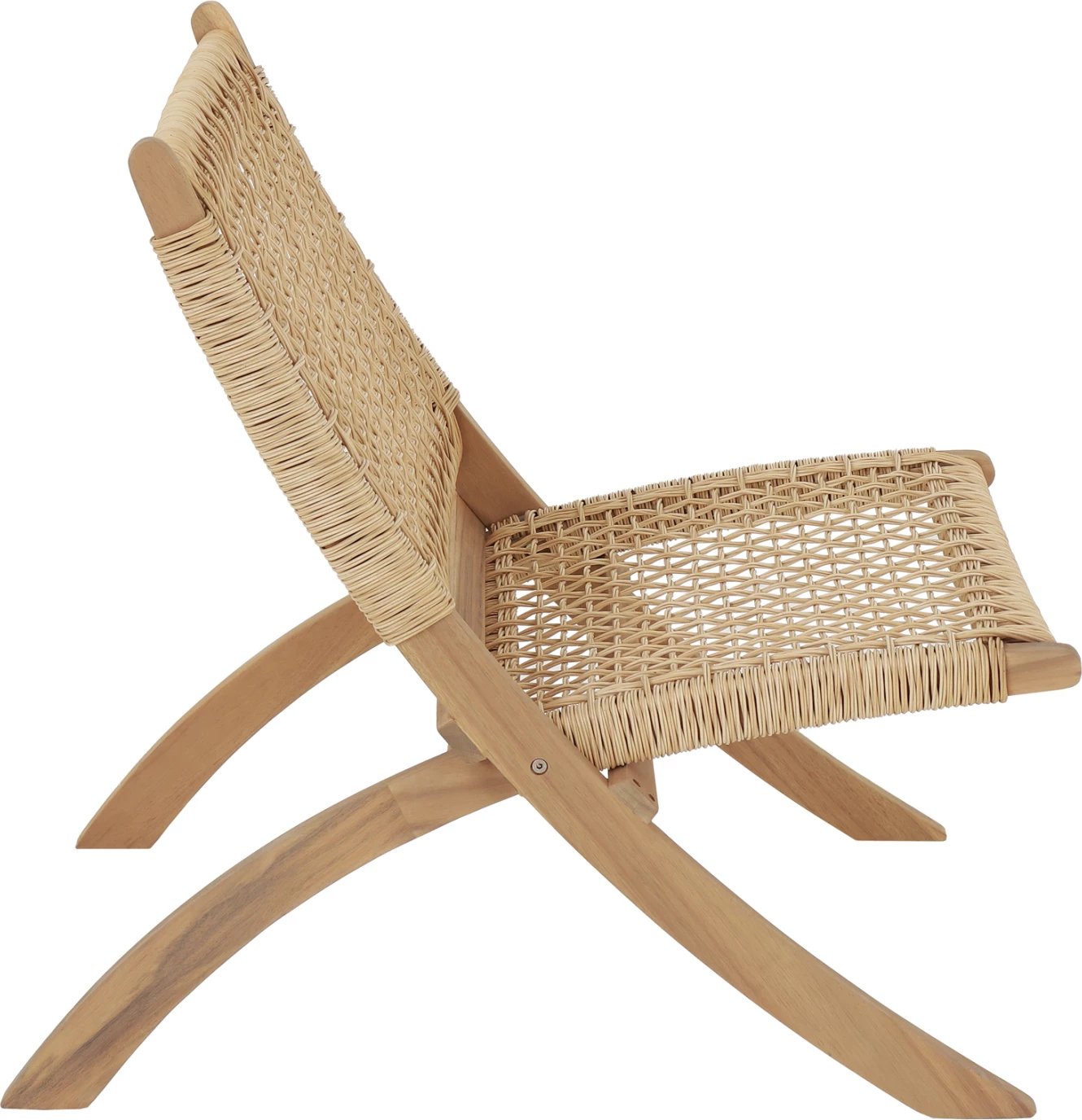 Karrige lounge palosëse FERMO, dru akacie, thurje sintetike, natyrale, 78x60x73cm, set prej 2 copë