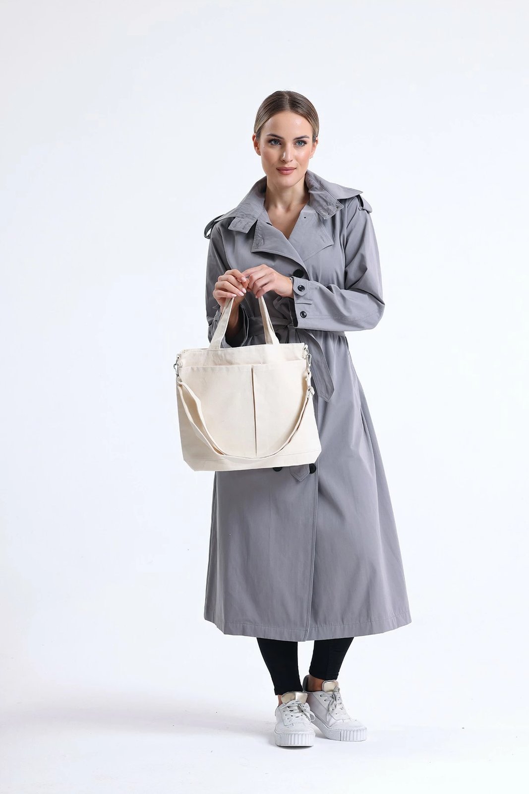 Çantë tote Zoozie Bags, krem, 2062