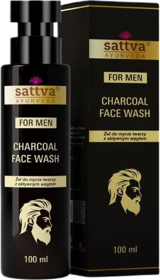 Gel pastrues fytyre për meshkuj Sattva me karbon të aktivizuar, 100ml