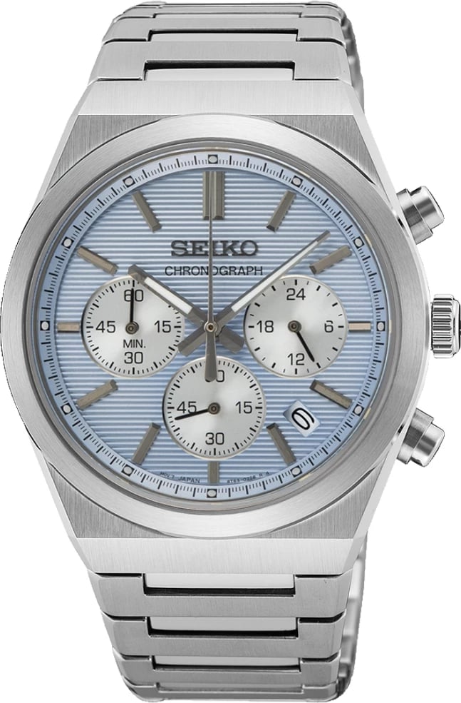 Orë dore SEIKO SSB459P1 për meshkuj, argjendi