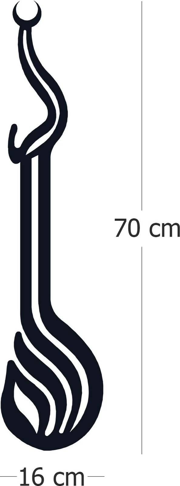 Aksesor dekorativ metalik për mur, Wallity Mesnevi, ngjyrë e zezë, 16x70cm