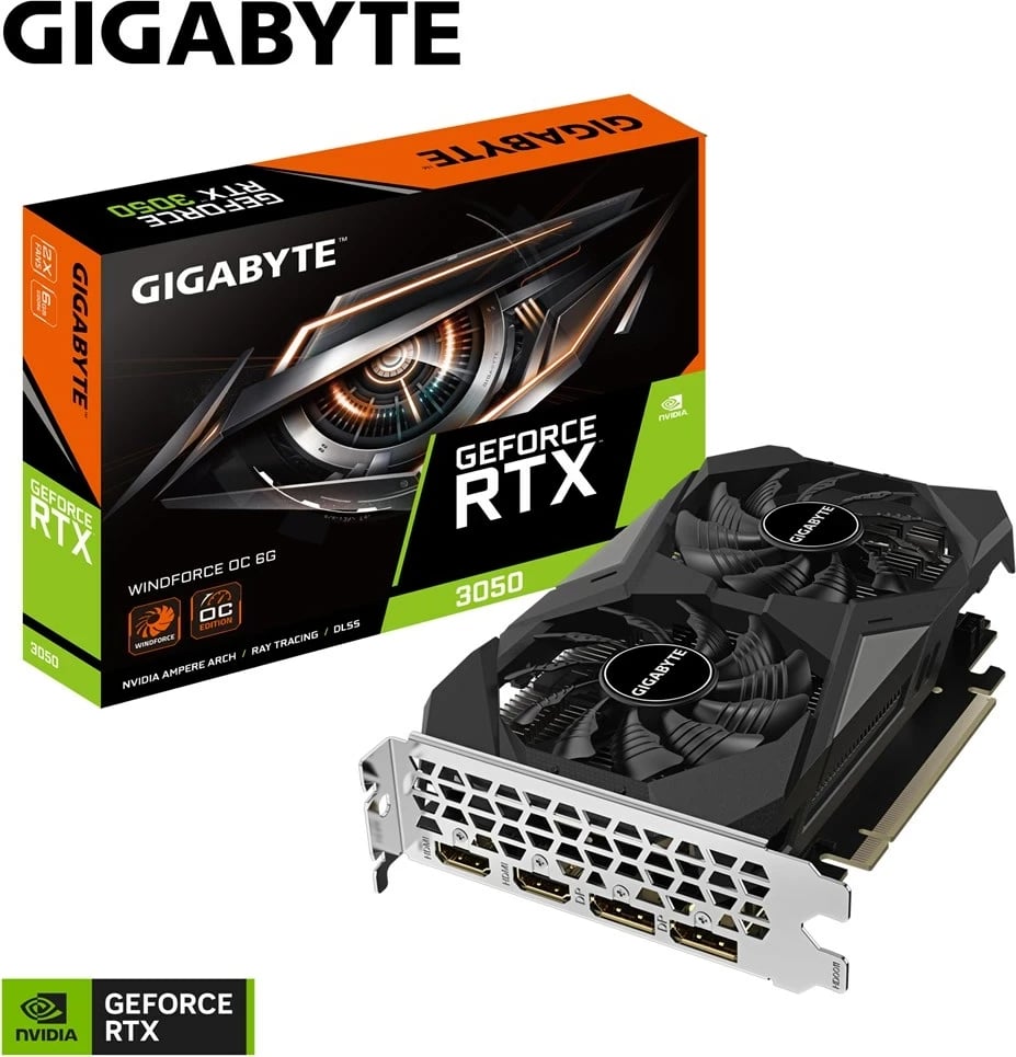Kartelë grafike Gigabyte GeForce RTX 3050 WINDFORCE OC 6G, Gri