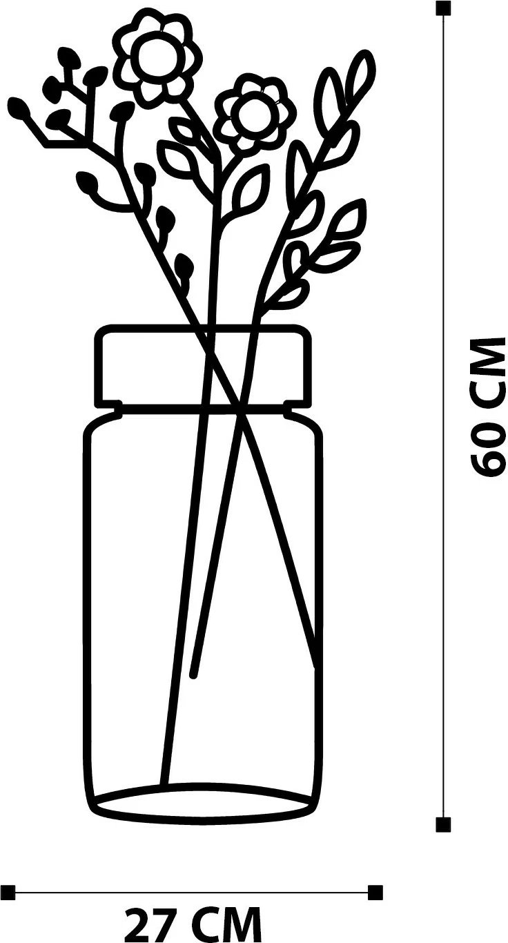 Aksesor dekorativ metalik për mur, lule, Wallity, dekor metalik për mur