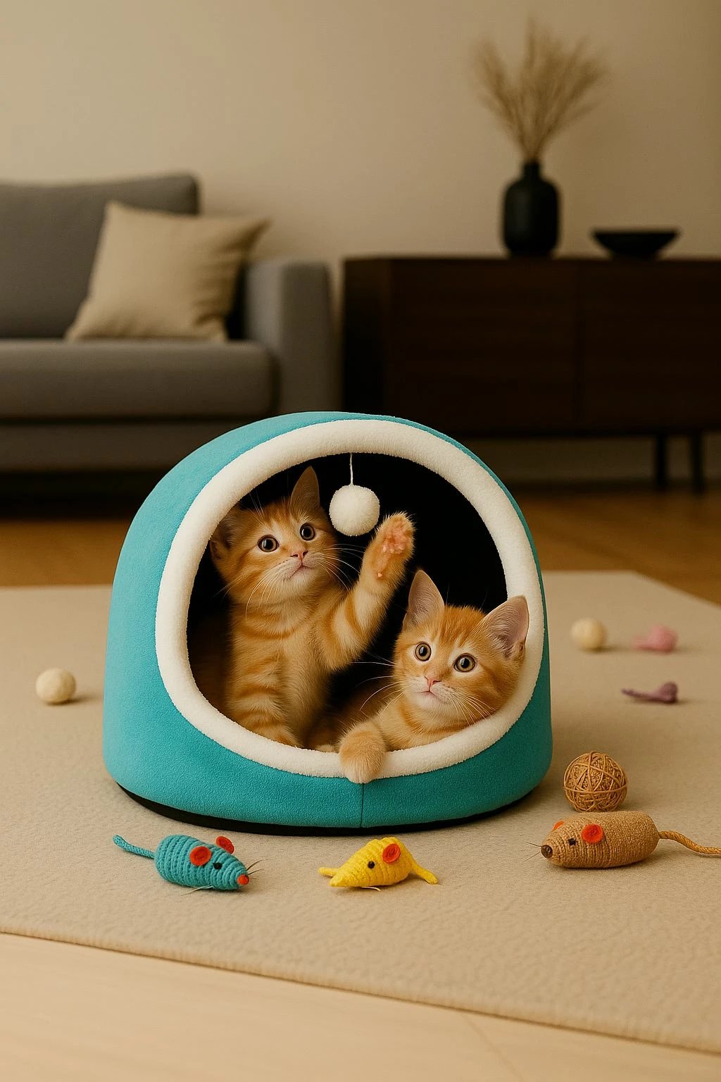 Shtrat për mace Alaska, ngjyrë kaltër, Paws & Whiskers