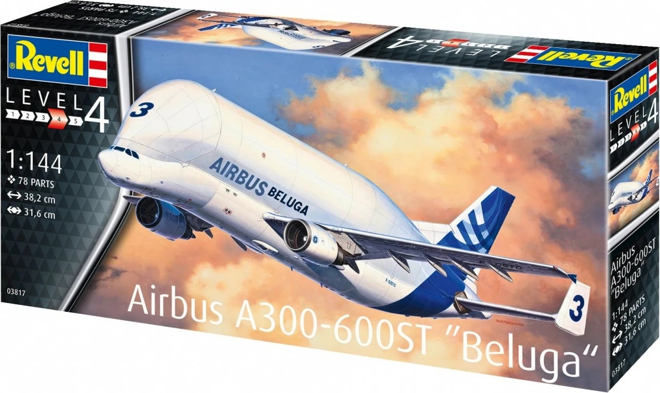 Model plastik aeroplani Revell Airbus A300-600ST Beluga 1:144, 78 pjesë Model plastik aeroplani Revell Airbus A300-600ST Beluga 1:144, 78 pjesë