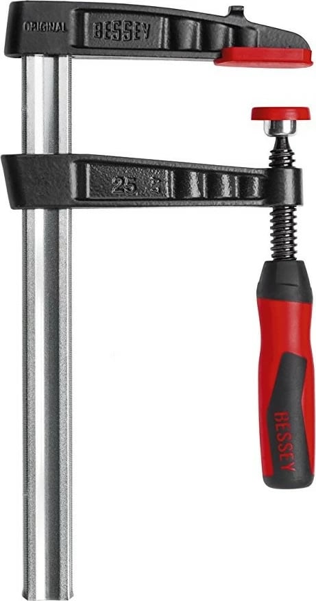 Shraubzvingë Bessey TG-2K 200/100, metal, dorezë plastike kuqezi