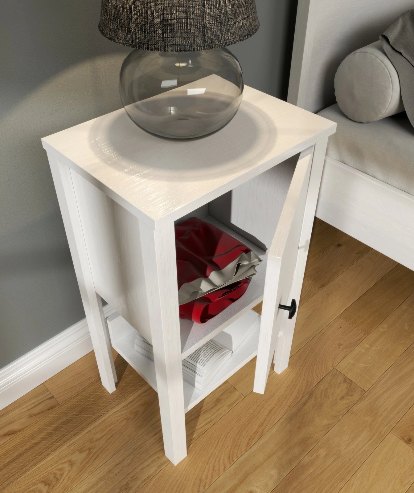 Komodin Hanah Home, FRN-20030, ngjyrë druri dhe e bardhë Komodin Hanah Home, FRN-20030, ngjyrë druri dhe e bardhë