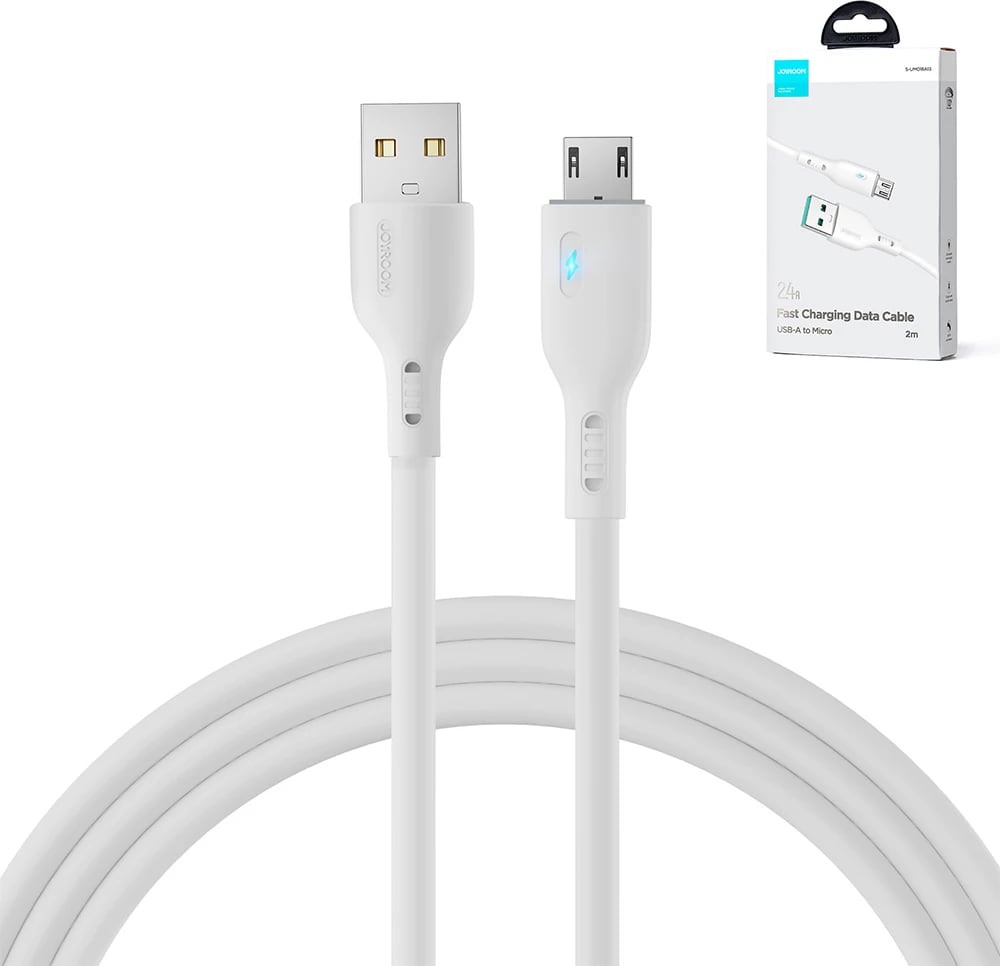 Kabllo Joyroom Premium Series A13, USB-A në micro USB, 2m, 2.4A, Bardhë