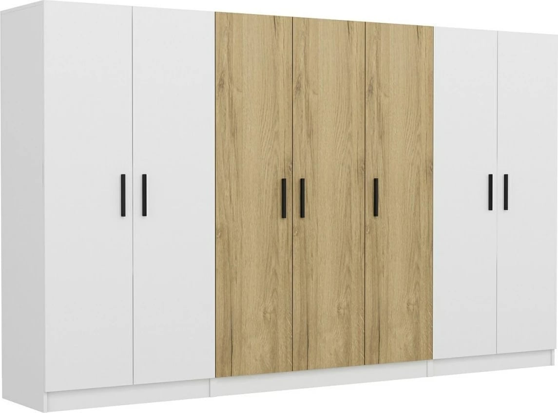 Dollap Skye Decor, i bardhë dhe dru, 315x190x52cm