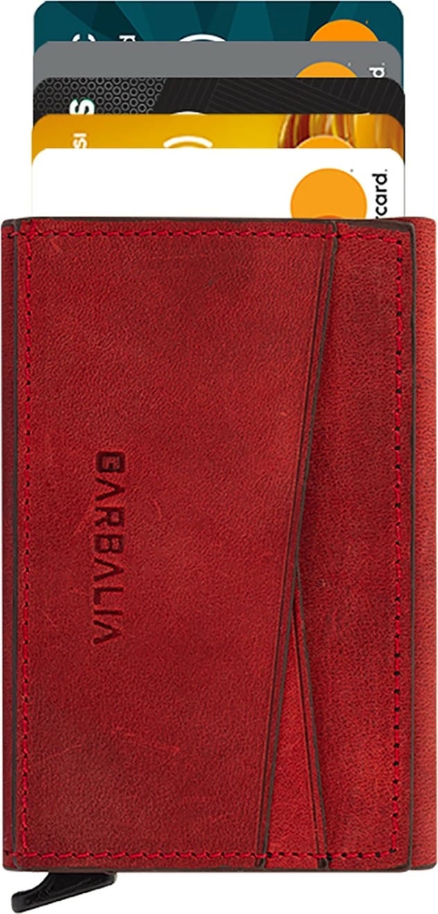 Portofol për burra, lëkurë origjinale, ngjyrë e kuqe, Zoozie Bags