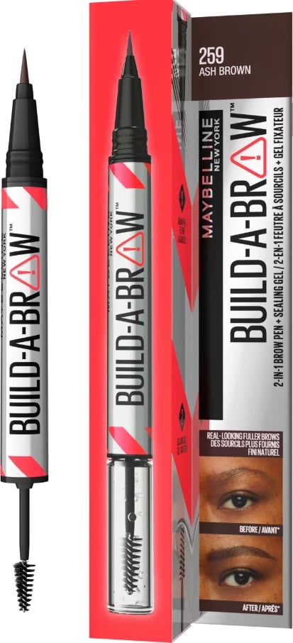 Laps për vetulla Maybelline 2N1 Build A Brow 259 Ash Brown, 1 copë