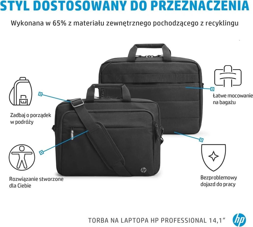 Çantë për laptop HP Professional, 14.1 inç, e zezë