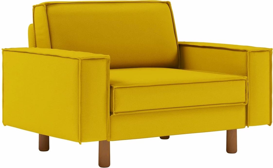 Karrige një vendëshe Atelier del Sofa, Sparrow Loveseat, ngjyrë sunflower, walnut