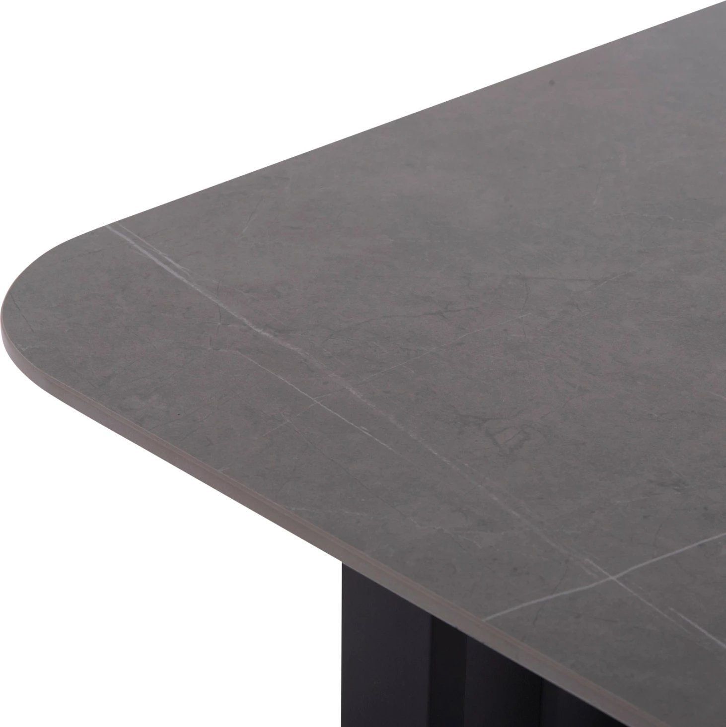 Set lounge për jashtë, 4 pjesë, seria Eternity, alumin anthracite, sipërfaqe guri sinterizuar, ngjyrë gri e errët