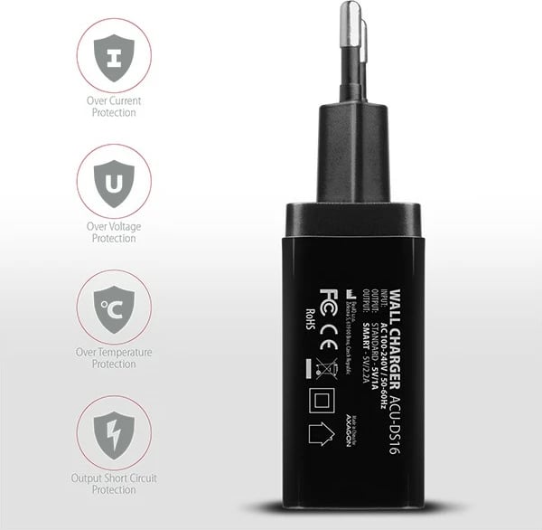 Karikues muri AXAGON ACU-DS16, 16W, 2x USB-A, i zi