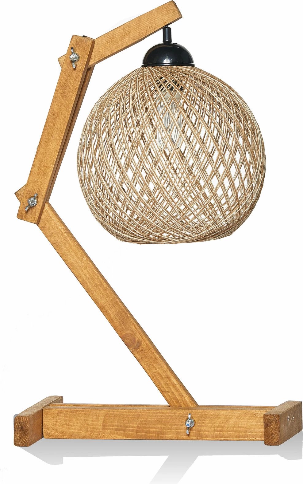 Llambë tavoline Opviq, Beehive, dru pishe, jute, ecru/kafe