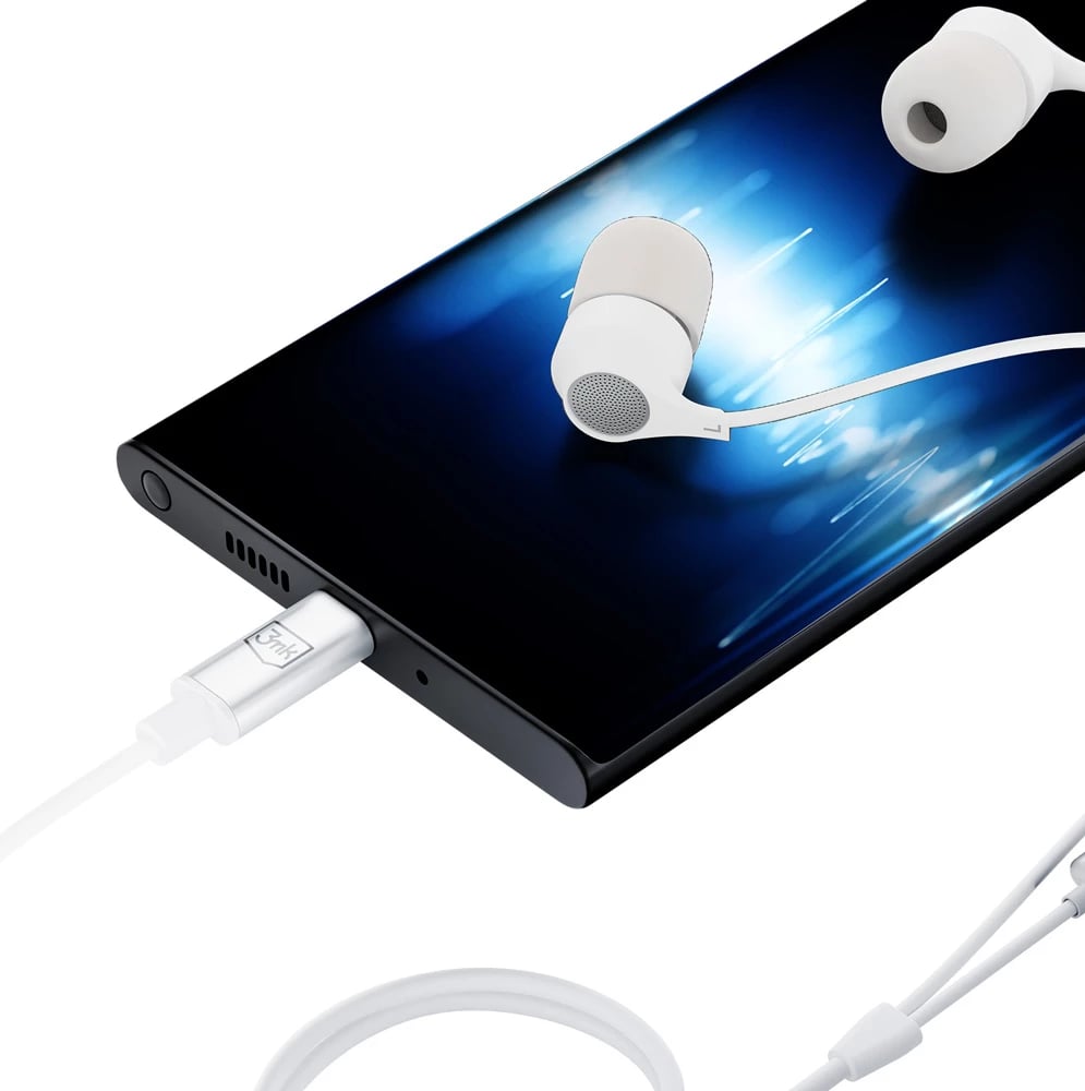 Kufje me tela 3mk Wired Earphones USB-C, të bardha Kufje me tela 3mk Wired Earphones USB-C, të bardha